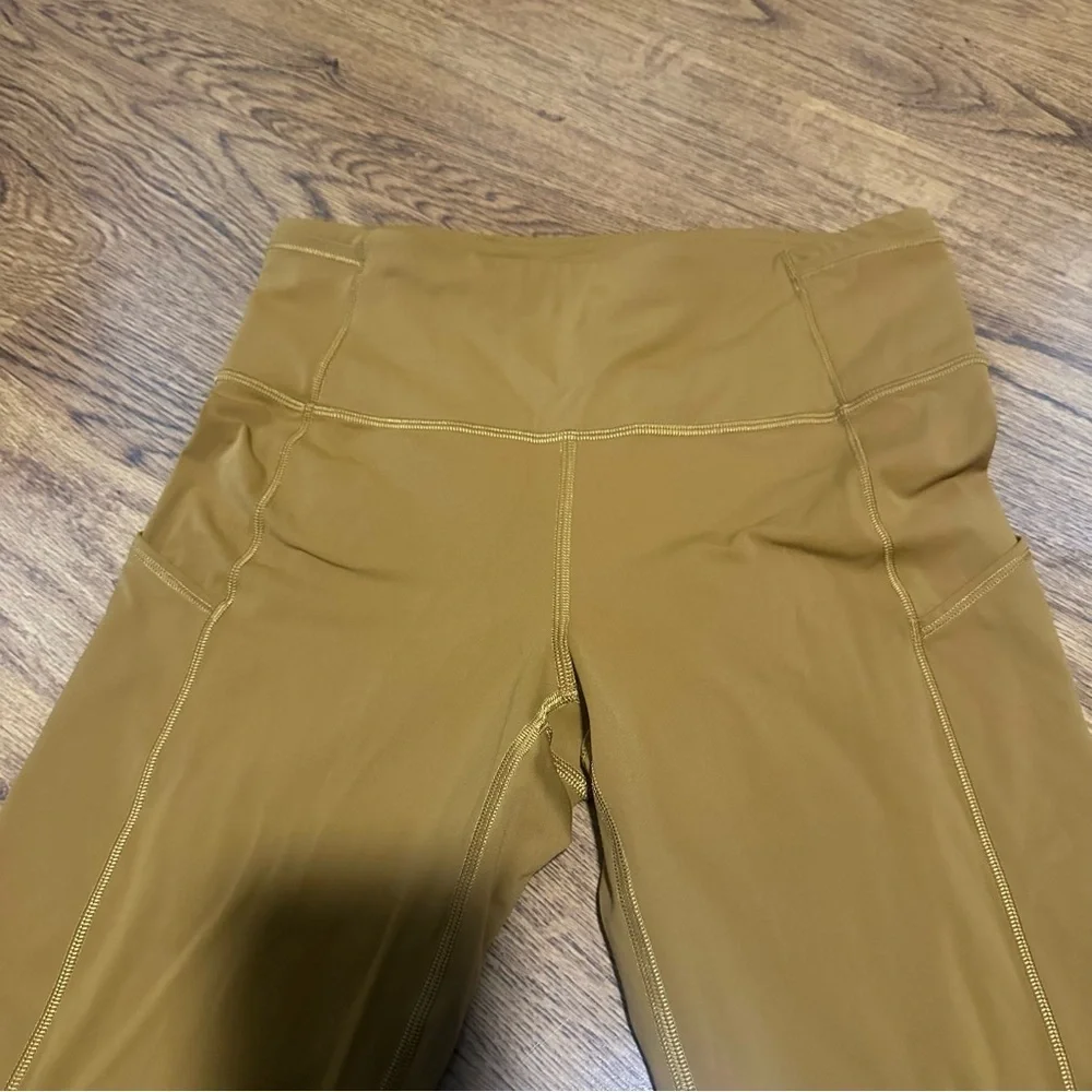 Lululemon Mustard Yellow High-Waisted Leggings size 8 sports yoga run